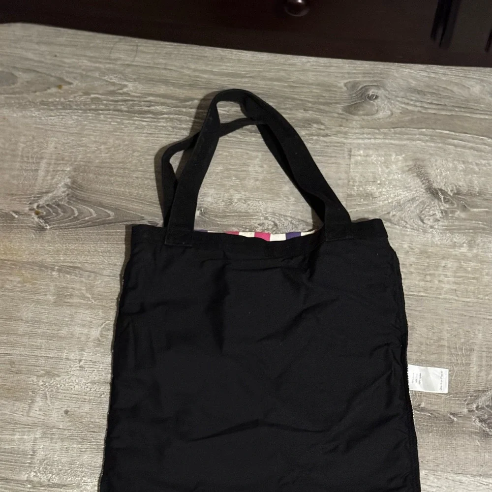 Vans Kids Black Tote with Neon Green Logo and Pink Checker Sneaker